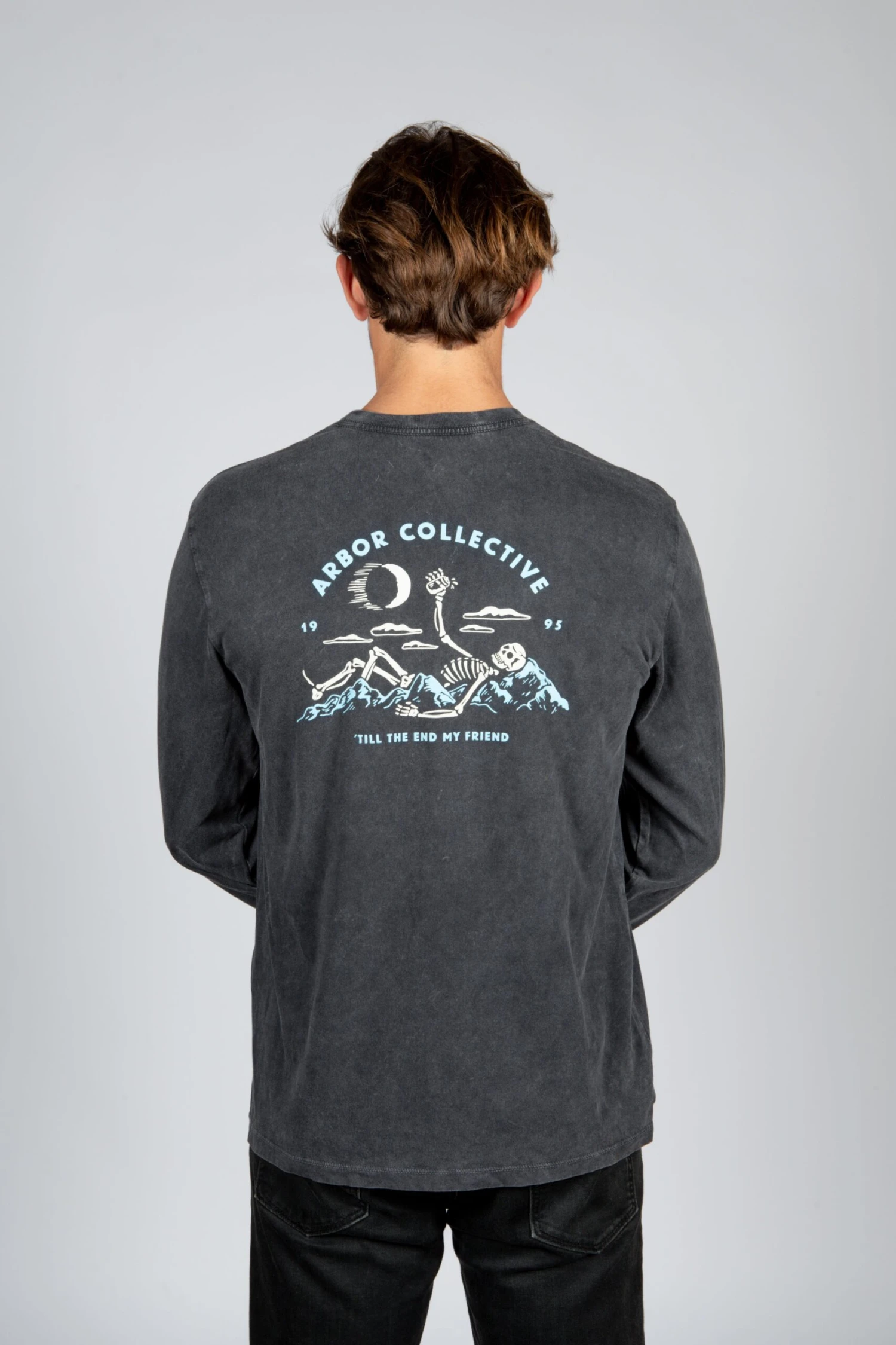 Till The End Long Sleeve Tee - Mineral Wash Black - Image 5